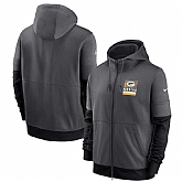 Men's Green Bay Packers New 2020 Nike Gray Black Fan Gear Mascot Performance Full Zip Hoodie,baseball caps,new era cap wholesale,wholesale hats